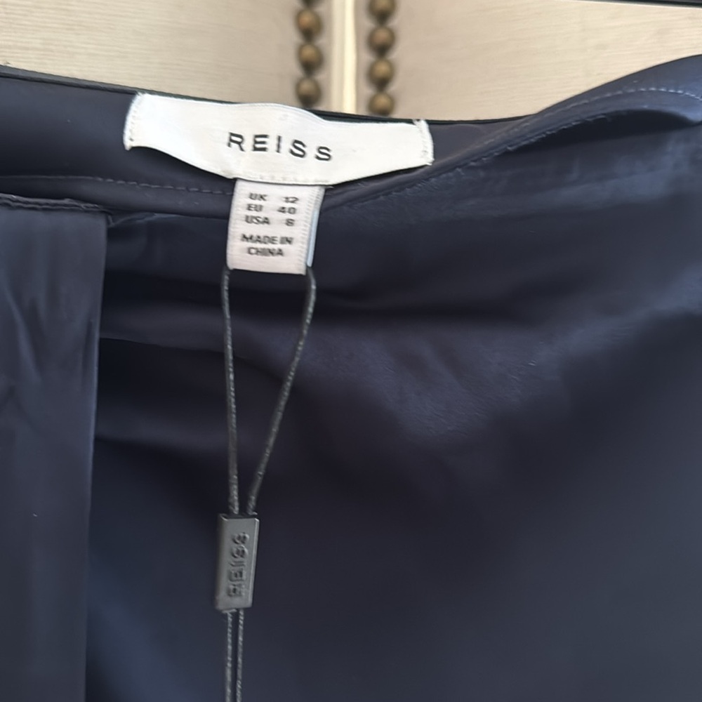 Reiss Black Asymmetrical Midi Pencil Skirt - Picture 6 of 7